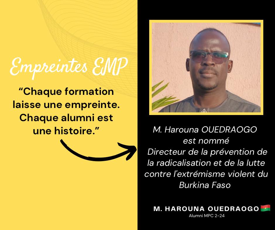 Alumni du cours Médiation politique et communautaire 2-24 M. Harouna OUEDRAGO